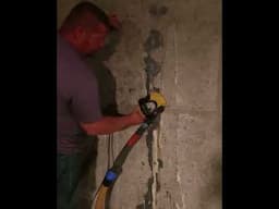 DIY Concrete Wall Crack Repair #shorts