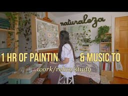 1 Hour of Silent Real-Time Painting | Music to Focus, Relax & Study 🍵