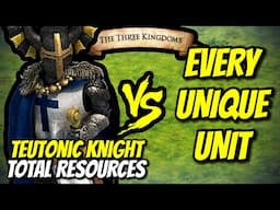 ELITE TEUTONIC KNIGHT vs EVERY UNIQUE UNIT (Total Resources) | The Three Kingdoms | AoE2