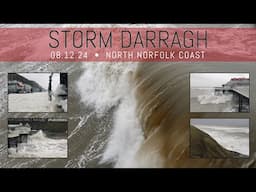 Storm Darragh - hits the North Norfolk coast - large waves and a spume white-out on Cromer seafront.
