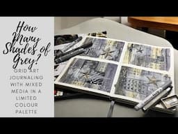 How Many Shades of Grey? Grid Art Journaling with Mixed Media #mixedmediaartjournaling #collagesoup
