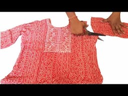 Transformation IDEA From Old Kurti # DiY Waste Cloths Recycle Idea # Simple Cutting and Stitching