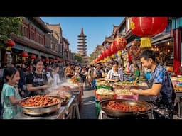 🇨🇳🍥🍜 $1 STREET FOOD IN XI'AN, WHAT LOCALS EAT FOR BREAKFAST IN CHINA, 4K HDR, 小南门早市
