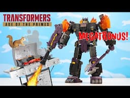 Transformers Age of the Primes Megatronus the Fallen Burns Optimus Hasbro Figure Review