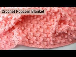 Crochet Popcorn Baby Blanket Tutorial For Beginners