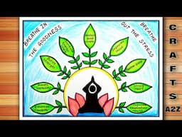 Yoga Day Drawing | Yoga Day Poster | Hum Fit To India Fit Poster | Stay Active Be Healthy Drawing