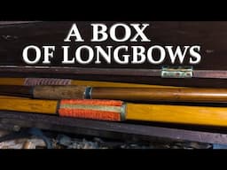 Antique English Longbows for refurbishment and a bow box