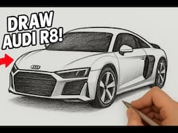 How to Draw an Audi R8 with Pencil – Easy Audi R8 Car Sketch Tutorial