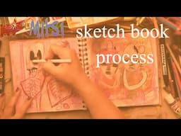 🎨 Sketchbook Art Journal Part 3 | Painting & Drawing Process | Mixed Media Inspiration