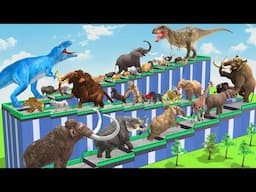 EPIC GIGA T-REX DEATHRUN The Ultimate Battle 44 Wild Animals vs GIGA T-REX Dinosaur Revolt Battle