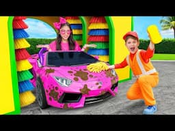 Oliver's Car Wash Adventure With A New Worker