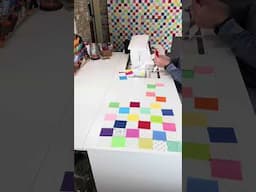 Behind the scenes while making the Jelly Roll Postage Stamp Quilt.