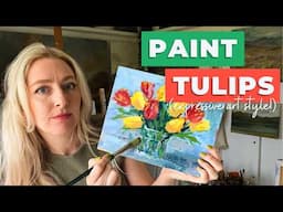 How to Paint Tulips [expressive art style] Acrylic Painting Tutorial