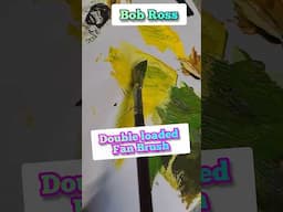 Bob Ross double loaded fan brush happy tree #bobross #shorts