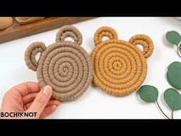 How to DIY a Macrame Bear Coaster with a Clean Edge (No Fringe!)