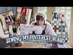 Sewing My Pinterest Board | making a patchwork skirt out of scrap fabric pt. 1
