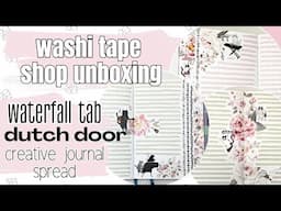 WASHI TAPE SHOP UNBOXING | CREATIVE JOURNAL DUTCH DOOR SPREAD | DOT GRID JOURNAL LAYOUT
