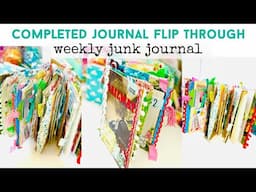 JUNK JOURNAL FLIP THROUGH | Completed Weekly Junk Journal | What I Used