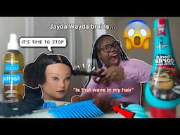 Doing Jayda wayda braids on my mannequin nappy hair