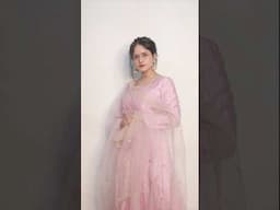 Just getting ready in my favorite Pink Anarkali dress✨#GRWM #anarkali #soft #desilook #ethnicchic