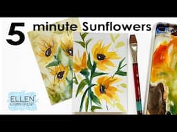 EASY 5 minute Sunflower cards using 1 brush !!