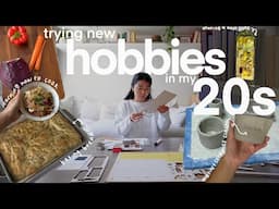 trying new hobbies in my 20s🫶 ceramics class, learning to cook, building a book nook, + making bread