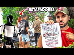 CAZANDO MENTIROSOS CON UN ROBOT TESLA FALSO!!