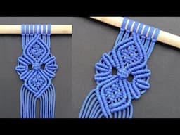 DIY Macrame Tutorial - Intermediate Pattern Using Double Half Hitch Knot and Square knots!