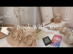 pack with me 5 days Mexico SOLO; beach/resort wear try on, toilettries, books & more!