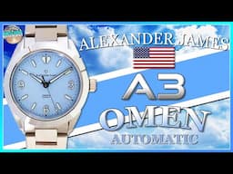 This Watch Is Boring But Well Built! | Alexander James A3 Omen 100m Automatic Light Blue Snowflake