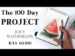 EASIEST Watercolor Watermelon. painting idea 60/100