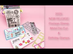 2025 NEW RELEASE | Postage Stamps Metal Die&Birthday Stamps Set -  #AlinaCraft #handmadecards