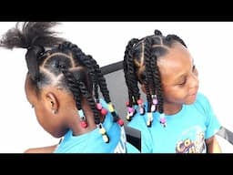 Unique & Trendy twist with bead Hairstyle for Children /Easy hairstyle parent can try for their kids