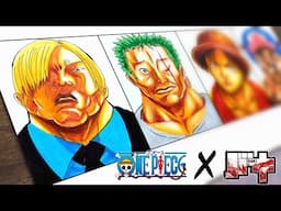 Drawing StrawHat Crews in Baki Art Styles | One Piece
