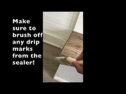 Applying stain and sealer to Oak Wood stairs
