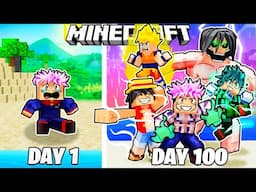 I Survived 100 DAYS on ANIME ISLAND in Minecraft!