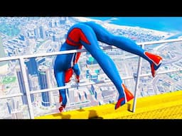 SPIDERMAN CRAZY JUMPS/FALLS #10 (GTA 5 Spider-Man Fails)