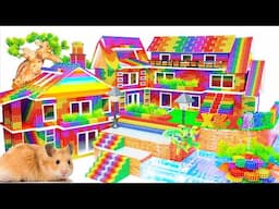 Building The Most Secret Underground House Has Colorful Rainbow Roofs & Wavy Slide From Magnet Balls