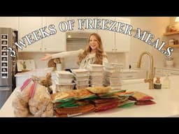 Prepping 3 weeks of freezer meals before baby! dinner, breakfast, & treats! postpartum meal prep