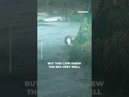 This cow is not afraid of the ocean #shorts
