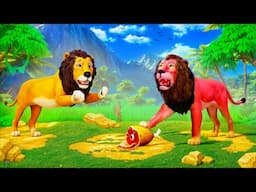 Wild Lions Fight Over Meat in a Ferocious Food Battle | Wildlife Food Battles