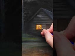 One last touch of light #cabin #oilpainting