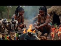 Discover Hadzabe Tribe Wild Boar Cooking | Hunters Lifestyle