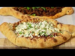 Greek Pizza Boats: Peinirli
