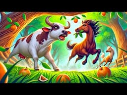 The Ultimate Farm Battle! Cow vs. Buffalo for Fruits & Horse’s Daring Escape!