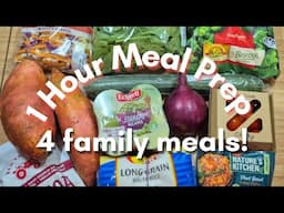4 MEALS IN 1 HOUR! MEAL PREP WITH ME | Save time and money in the kitchen | Tiny home living