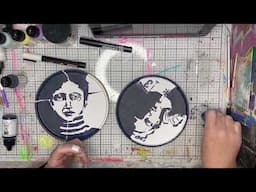 Stencilling onto ceramic plates