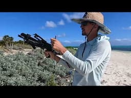 Crossbow Testing & Beach Building (Day 17/100 Day Water World Challenge)