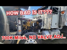 700,000 Miles, No Valve Adjustment! 3406B Cat Overhead.