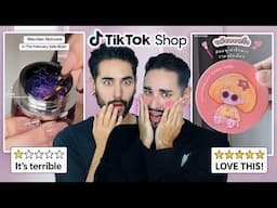 THESE ARE A SCAM! Trying VIRAL TikTok Shop Beauty Products 💜🖤 The Welsh Twins